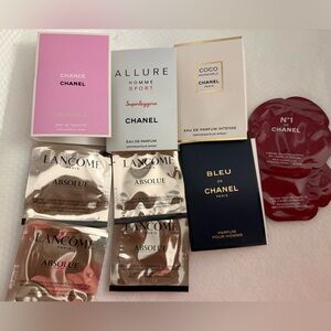 Chanel and Lancôme Fragrance samples and Skincare Set